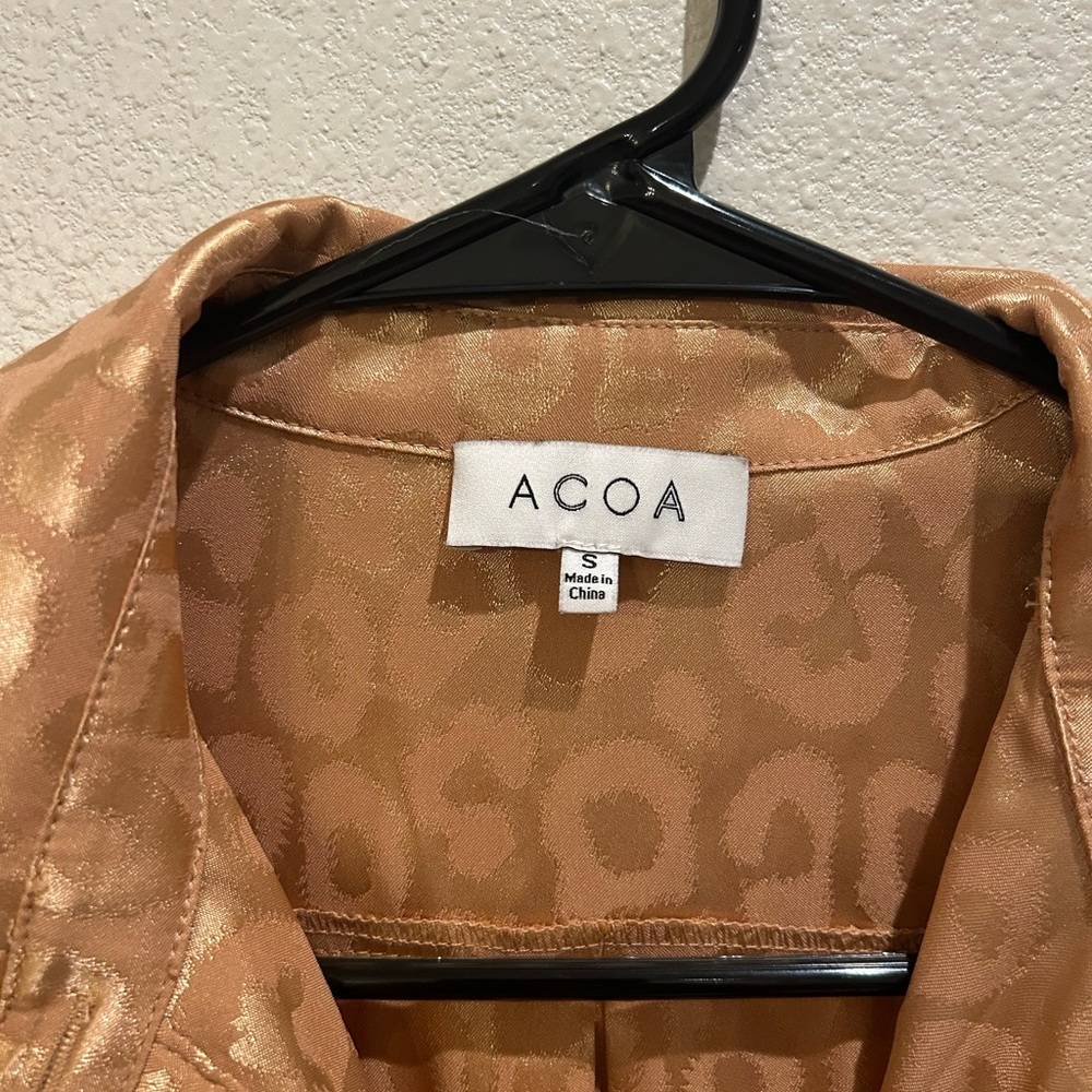 Gold Leopard Print Button Up - image 2